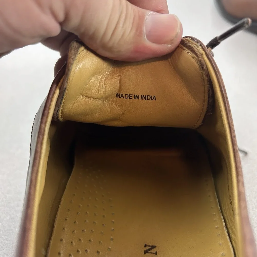 Cole Haan Mens Size 9.5 M Martino C07515 Brown‎ Leather Apron Toe Oxford Lace Up